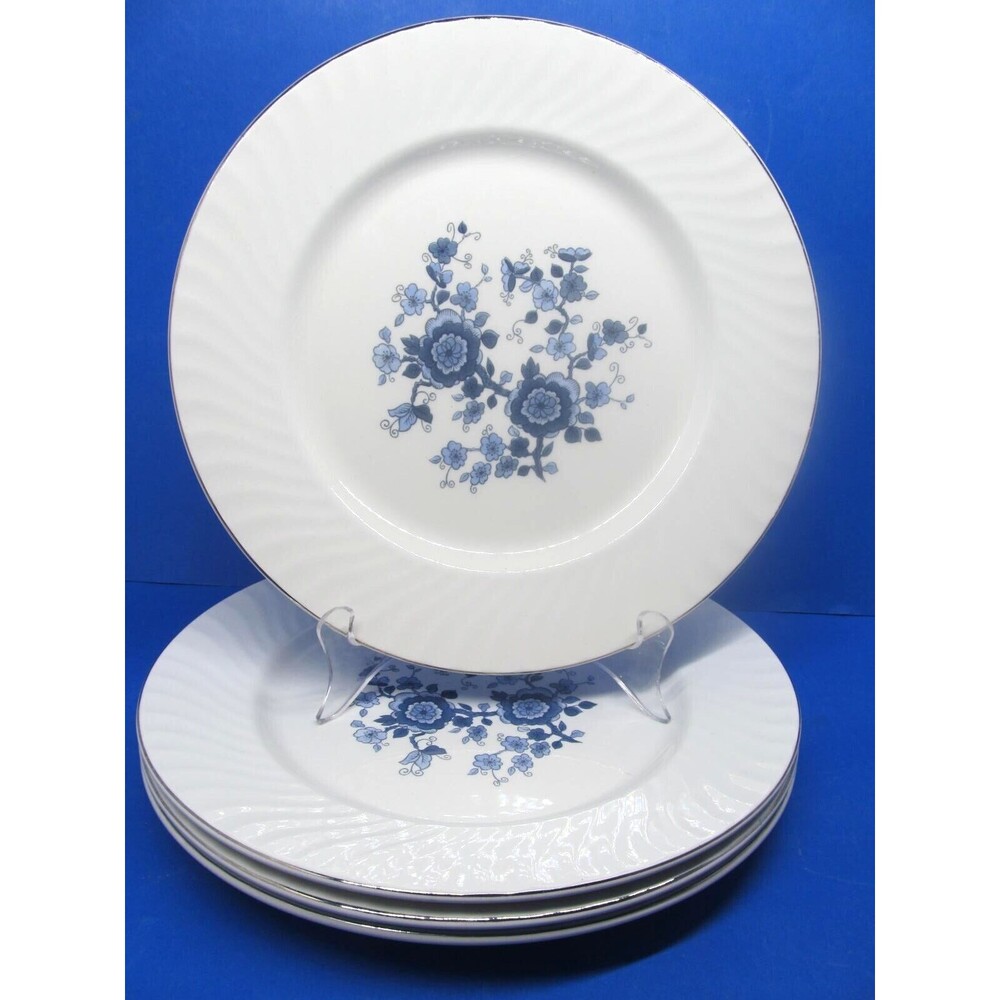 Wedgwood Royal Blue Ironstone 10" Dinner Plates Set Of 4